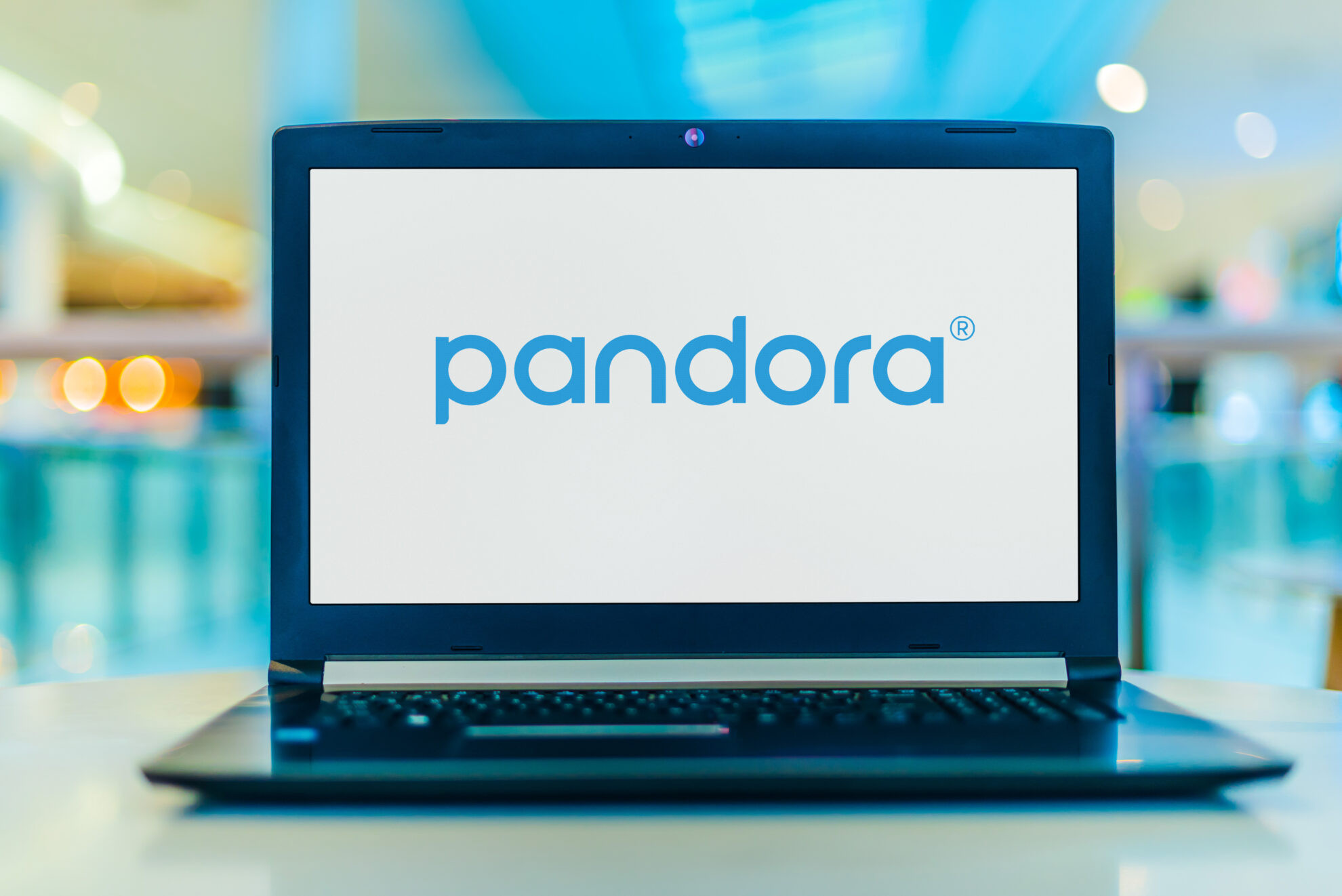 Computer with Pandora Radio logo