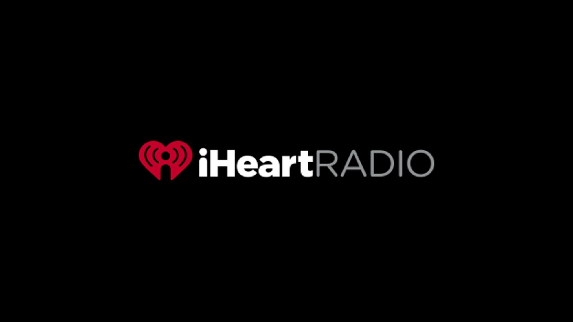 The iHeartRADIO logo with a black background
