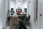 Artist in recording studio